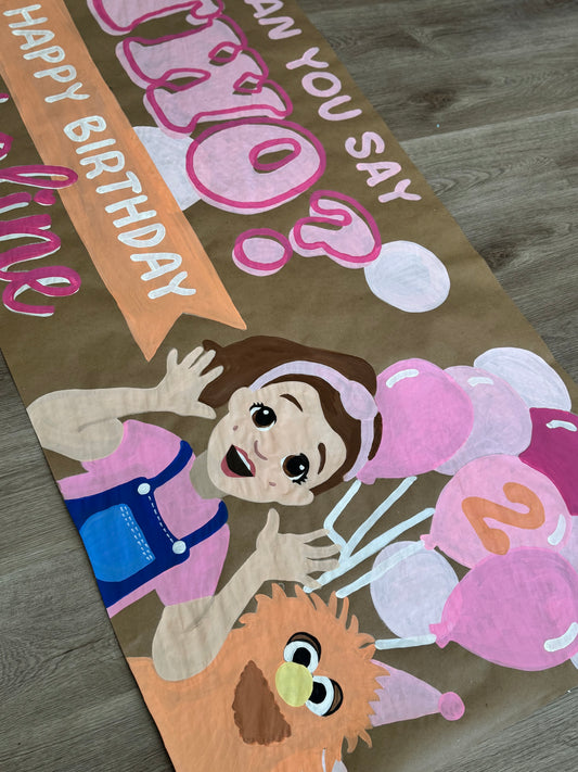 30" TALL Custom CHARACTER Birthday Banner - Must Message Me First