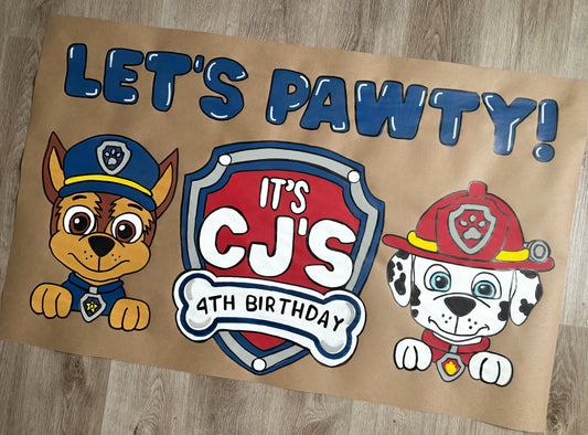 35" TALL Custom CHARACTER Birthday Banner - Must Message Me First