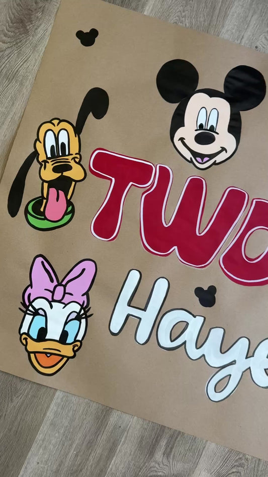 35" TALL Custom CHARACTER Birthday Banner - Must Message Me First